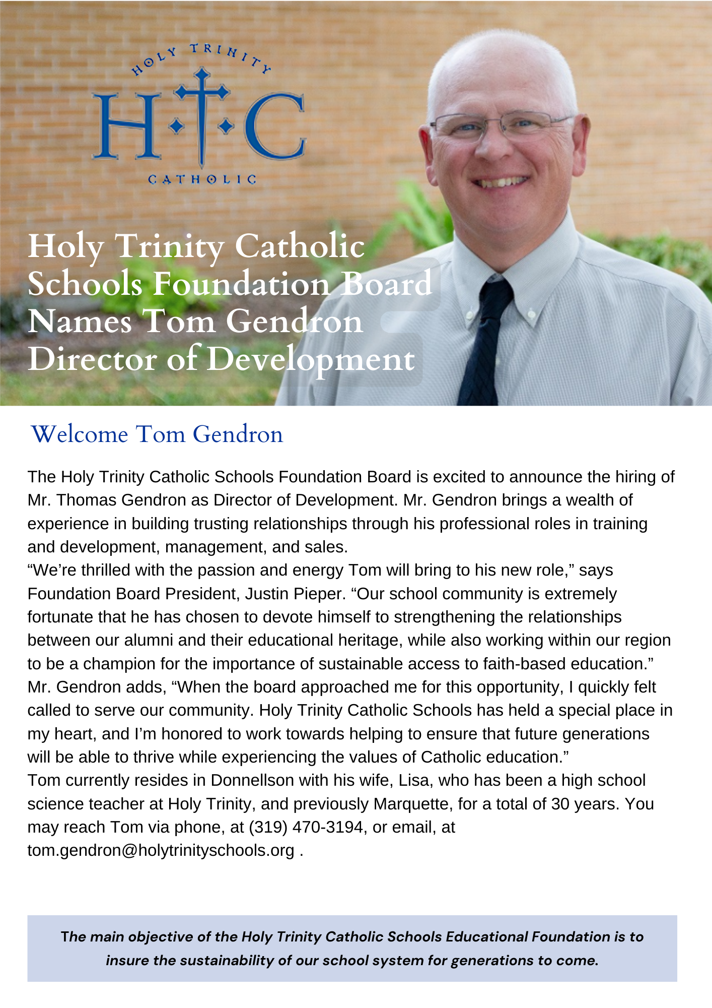 January/February 2018  Trinity Catholic School